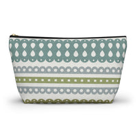 Ribbon Candy Accessory Pouch w T-bottom in Aqua